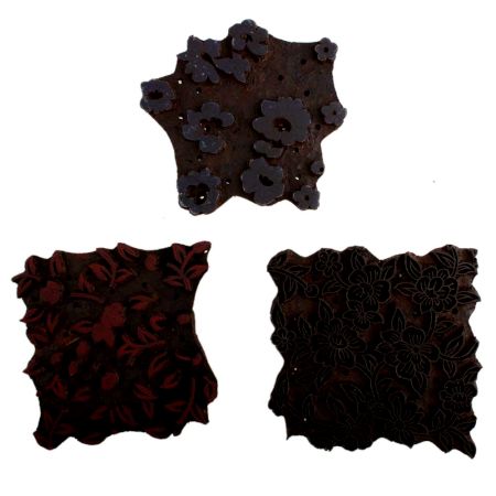 Set of 3 Piece New Wooden Printing Block